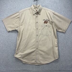 Dale Jarrett Shirt Mens‎ Large Tan Khaki 88 UPS Nascar Button Up Winners Circle